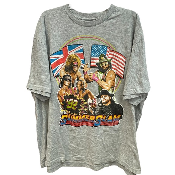 WWE Summerslam 92 Wrestling T-Shirt Macho Man Bret Hart Undertaker 4XL - Picture 1 of 4